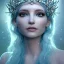 Placeholder: portrait of the most incredible, stunning, beautiful ice queen goddess, intricate crystal ice crown, iridescent gown, 8k resolution, high-quality, fine-detail, elaborate, digital art, detailed matte, volumetric lighting, beautiful, illustration, 3D octane render, brian froud, howard lyon, selina french, anna dittmann, annie stokes, lisa parker, greg rutowski,