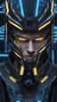 Placeholder: A close picture to sub-zero in cyber style with neon blue details