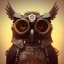 Placeholder: Steampunk Owl, tilt shift,miniature, extreme detail, Photorealism, macro lens 100mm, cinema4d, HDR, 8k, unreal engine 5