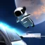 Placeholder: A Tesla flying in outer space with a stuffed animal in the driver’s seat