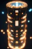 Placeholder: cylindrical space station, with hundreds of levels, many tiny lights