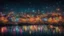 Placeholder: dream world, city harbour, fireflies, tiny multicoloured twinkling lights, calm beauty, fantasy world, magic, night, darkness, splendor, uplifting, inspiring, therapeutic, chiaroscuro, color, award-winning colour photograph, beautiful composition, Nikon 35mm