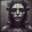 Placeholder: a cute smiling girl with her mother, red tattoo in the face, steam punk, scary, horror, realistic, made in octane, cinematic, movie, CGI, ultra-realistic, extremely detailed octane rendering, 8K, VRAY Super Real ar 2:3, dof photorealistic futuristic 50mm lens hard lighting dark gray tintype photograph, realistic lighting, sephia colors