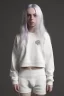 Placeholder: Billie Eilish, underpants, white socks, pale skin, high detail, realistic, 8k, not to be distinguished from a photo