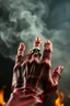 Placeholder: A zoom in palm hand with a ring in the index finger on it a skull, red skin, smoke in the background , scales, unreal engine 6, high detail, intricate, cinematic. photoshoot style, intricate, studio lighting, masterpiece , highly detailed, 8k, best quality, fire, smoke, dramatic,d,<lora:mshn:0.7>,<lyco:Warrior_Couture:0.5>,