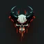 Placeholder: minimalistic cyberpunk demon skull logo