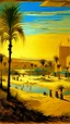 Placeholder: A golden yellow Egyptian kingdom near an oasis painted by Vincent van Gogh
