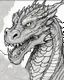 Placeholder: a coloring page, depicting a dragon, black and white, line art, outline, highly defined lines, hand drawn,