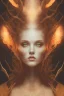 Placeholder: portrait photography of an ethereal beautiful animal goddess, Fire theme art, Dark moody night atmosphere, Portrait of a woman by Michelangelo, 8K, close-up face, anatomically perfect face, oak tree roots, ignore NSFW