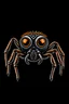 Placeholder: Making a jumping spider as a mascot with a black background with four eyes and two fangs