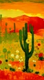 Placeholder: A yellow desert with cactuses painted by Gustav Klimt