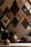 Placeholder: Paint HANDPAINTED WALL MURALArrange triangles in a tribal-inspired pattern, forming a rich and intricate tapestry across the wall. Color Palette: Earthy brown, terracotta red, desert sand, deep black.