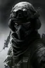 Placeholder: A soldier in the game modern warfare, he wears a solid black creepy helmet that covers his face. He is a sniper, but can also run point. His call sign is Wraith.