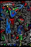 Placeholder: expressionism, Pixar style, in abstract art Basquiat, Picasso, Miro, Kandinsky, Klee, Birell, Fairey, Ardon, Buffet and Picasso style, HD --s 750 --v 5.1 --style raw, water color, black background