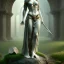 Placeholder: White Statue arwen, full body, Rome sculpture style, full body, details, fresco background, hyper realistic, 8k,