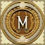 Placeholder: letter M, laurel wreath, roman style