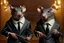 Placeholder: lifelike hairy rats in elegant suits and bow tie with guns (like in the pulp fiction)