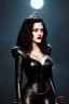 Placeholder: painting of kat dennings as evil queen in black leather pants, , leather, angry, stern look, volumetric lighting, particales,highly detailed,cinematic, deep colours,8, highly detailed, digital painting, artstation, concept art, smooth, sharp focus,