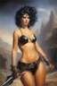 Placeholder: an extremely bodacious and graphic depiction of Cassandra, oil painting by Boris Vallejo