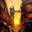 Placeholder: London,Golden hour, book illustration by Jean Baptiste Monge,Jeremy Mann", strong lines, high contrast vibrant colors, highly detailed