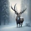 Placeholder: the most stunning, beautiful portrait of a stag in a winter landscape, high-quality, ultrafine-detail, flickering light, fog, 8k resolution, 3d octane render, digital art, detailed matte, close up, George Grie, Anne Dittman, Anne Stokes, Lisa Parker, Selina French