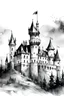 Placeholder: Watercolor black and white castle
