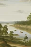 Placeholder: Un paisaje del río Paraná Argentina al estilo Quinquela Martín