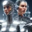 Placeholder: cyberborg, head, women, portrai, tron