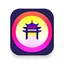 Placeholder: The app icon is round, something quiet with a soft hint of Japanese culture.