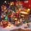 Placeholder: miniature christmas scene arcade games dark room