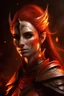 Placeholder: Portrait of a fantasy elf, Warrior, fiery look