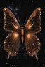 Placeholder: A light luminous brown butterfly in a galaxy of stars in space