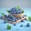 Placeholder: blueberry food backround. illustration 3d style. HD