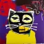 Placeholder: cat in style of basquiat painting