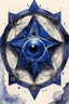 Placeholder: ink wash and watercolor illustration of the symbol of an ancient Catalan female vampire coven , in the form of highly detailed 12 sided star worked in lapis lazuli, with the all seeing eye at its center lapel pin, in the graphic novel style of Bill Sienkiewicz, Jean Giraud Moebius, and Enki Bilal