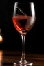 Placeholder: wineglass overfilled sparkling rosewine to the brim