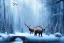 Placeholder: Forest ice palms twigs winter, bridge birds, bear, deer