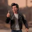 Placeholder: wide view young FonzIe with black hair greaser figure doll 1975 (thumbs-up) (face) Forehead grin, fonzarelli, ((arnold's drive-in)) fonzie