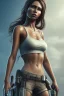 Placeholder: full body shot, masterpiece, best quality, family of three, lara croft, sparkling eyes, fluorescent skin, colorful makeup, hip hop , highly detailed body, afrofuturism, scifi, sun light, 4K, RAW, depth of field, high contrast, realistic details, 24mm