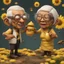 Placeholder: Grandpa and grandma healthy in a planet of honey stingless bee, realistic