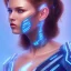 Placeholder: cyberblue, head, women, portrai, tron