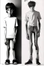 Placeholder: concept art skinny boy 20 years, 1970, mimic on top of him