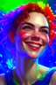 Placeholder: A happy beautiful woman, head and shoulders portrait, 8k resolution concept art portrait by Greg Rutkowski, Artgerm, WLOP, Alphonse Mucha dynamic lighting hyperdetailed intricately detailed Splash art trending on Artstation triadic colors Unreal Engine 5