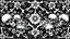 Placeholder: tracery of bones, flowers and skulls, black and white