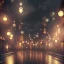 Placeholder: low-light japanese city street with laterns and clouds, map view, realistic, steampunk, 3d-art, futuristic, minimal design, unreal engine, ray-tracing