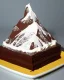 Placeholder: Matterhorn model made of chocolate cake and cream