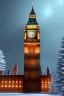 Placeholder: Big Ben, Realistic night christmas, snow, 4k, big tree christimas, intricate, bump