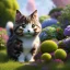 Placeholder: pixar style, volumetric summer garden environment and background, volumetric lighting, dramatic lighting, realistic painting of an cat, looking excited, detailed digital painting, extreme dense and fine fur, anime, ornate, colour-washed colors, elegant, small minutiae, tiny features, particulars, centered, smooth, sharp focus, renderman gofur render, 8k, uhd, detailed eyes, realistic shaded volumetric lighting, sunlight caustics, backlight, centered camera view