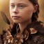 Placeholder:  Greta Thunberg portrait rusty metal, feathers, Dryad, fae, sidhe, ominous, nature, plants, wildflower, facepaint, dnd character portrait, intricate, oil on canvas, masterpiece, expert, insanely detailed, 4k resolution, retroanime style, cute big circular reflective eyes, cinematic smooth, intricate detail , soft smooth lighting, soft pastel colors, painted Renaissance style