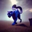 Placeholder: Half panther half human, running past a grave, unreal engine, artstation, 3D